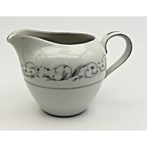 Wentworth Fine China Ladybird by Metasco Creamer #8623 Blue Flowers Grey Leaves